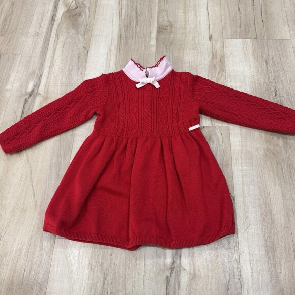 Baby Janie and Jack Baby Sweater Dress in Pink Red‎ Valentines 12-18 - Picture 2 of 11